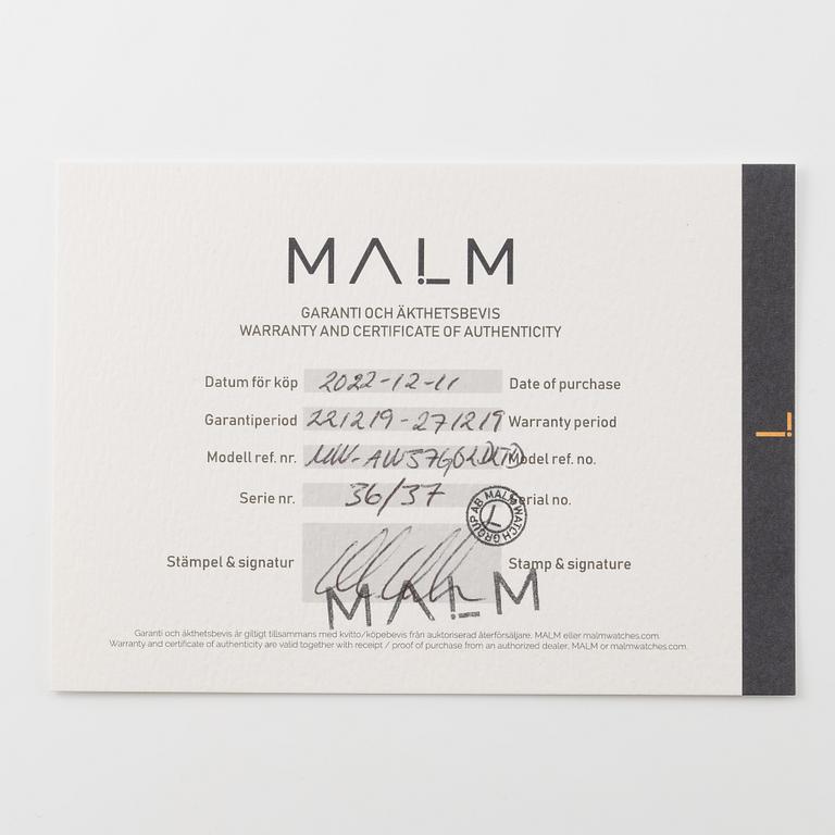 Malm, Air Wolf Viggen, armbandsur, 40 mm.