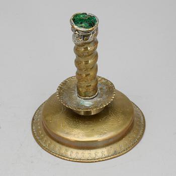 LJUSSTAKE, mässing, barock, 1700-tal.