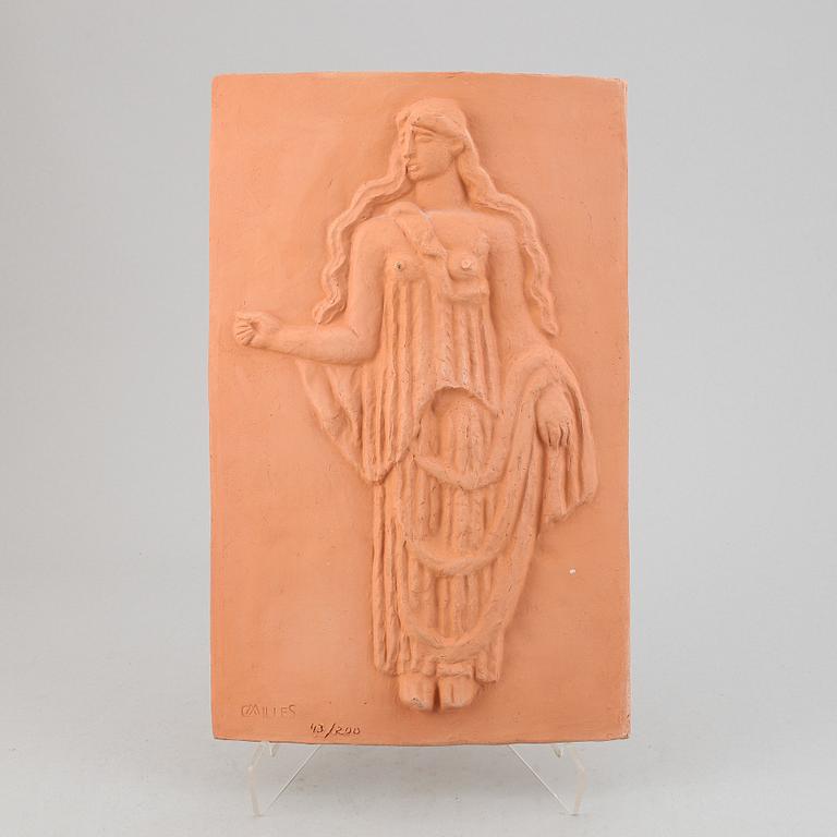 Carl Milles, relief, terracotta, stämpelsignerad och numrerad 43/200.