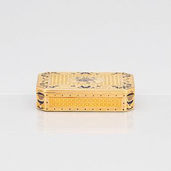 Dosa, guld och emalj, möjligen Schweiz, 1800-talets början, empire.
