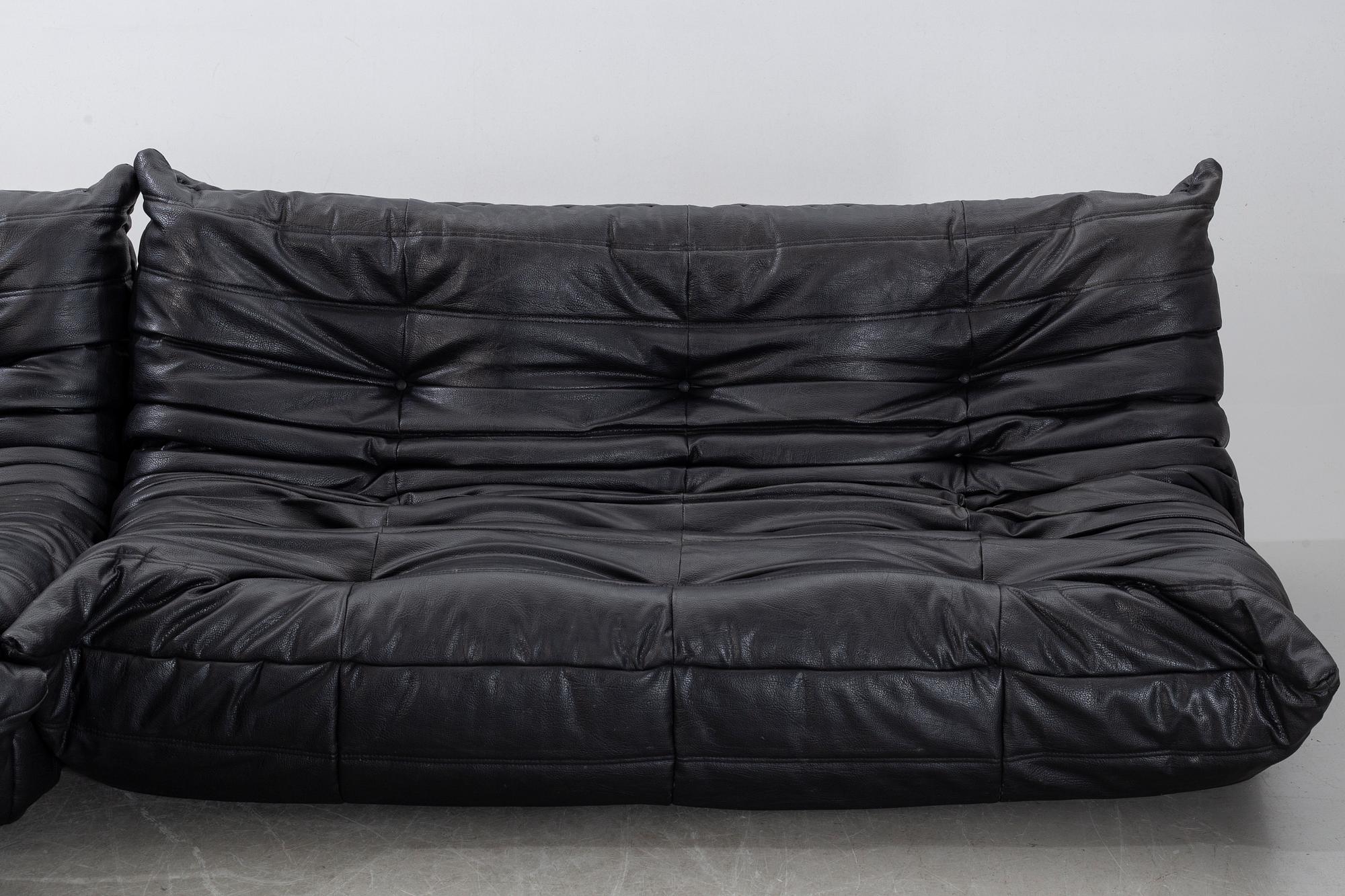 MICHEL DUCAROY, hörnsoffa, "Togo", 3 dlr, Ligne Roset, sent 1900-tal.