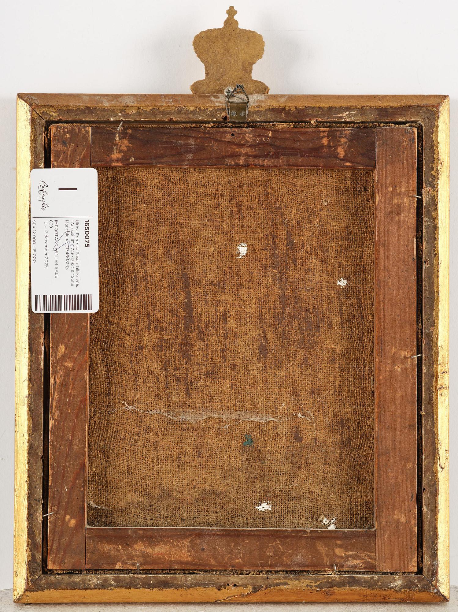 Ulrica Fredrica Pasch, tillskrivna, "Gustav III" (1746-1792) & "Sofia Magdalena" (1746-1813).