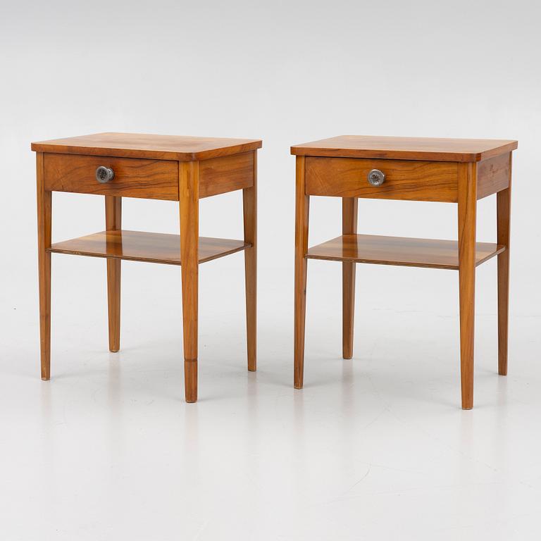 Bedside tables, a pair, Swedish Modern, 1940s-50s.