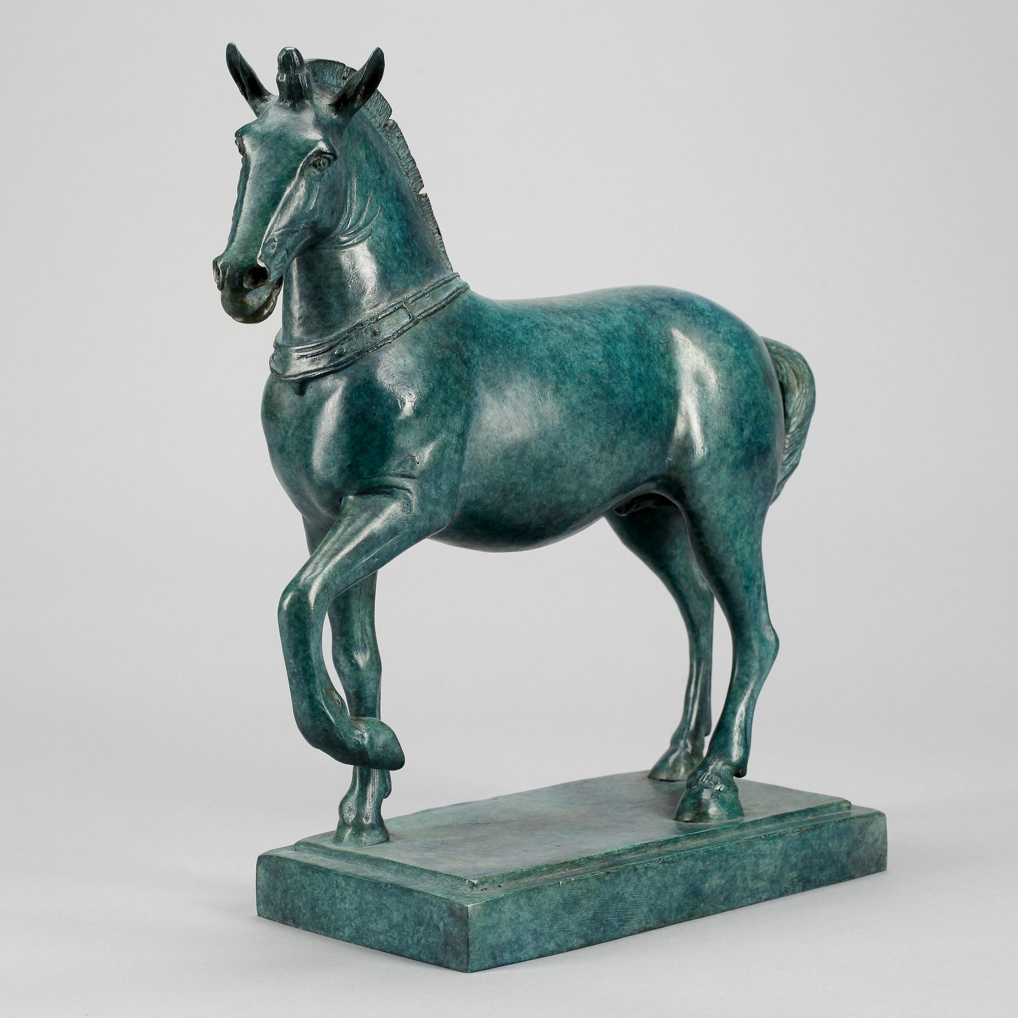 SKULPTUR, grönpatinerad brons, 1900-tal.