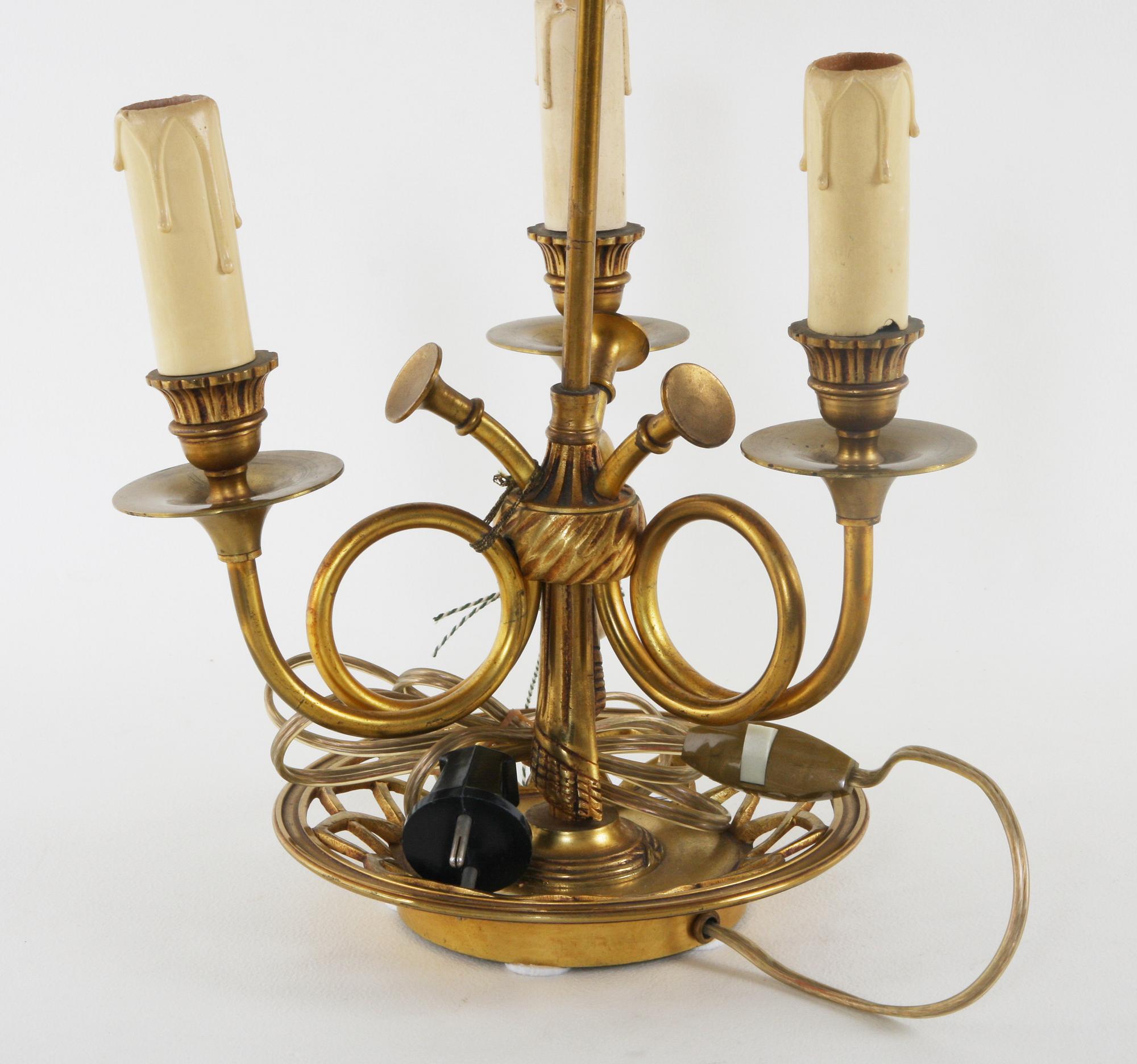 BOUILOTTELAMPA, bronserad mässing, empirestil.