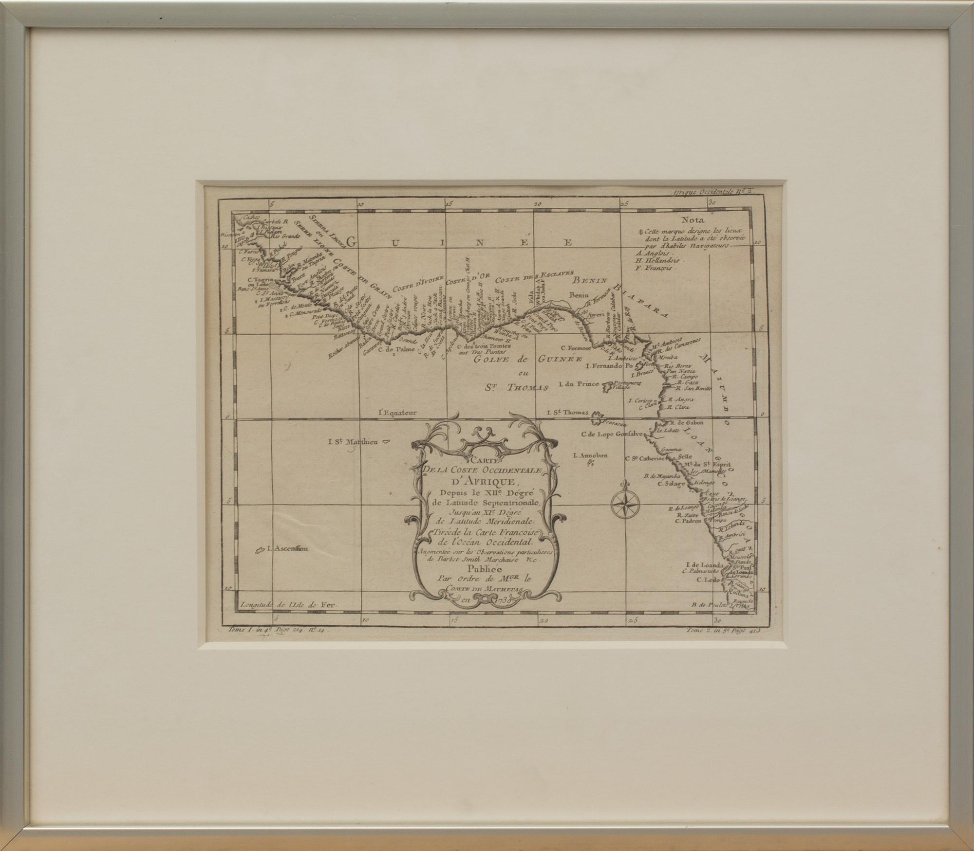 KARTOR, kopparstick, 2 st , "D' Afrique..." 1739 samt "De fyra Öresundstäderna"Braun/Hogenberg 1585. Senare avdrag.