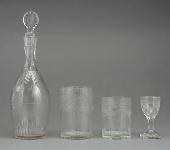 GLASSERVIS, 24 delar, 1800-tal.