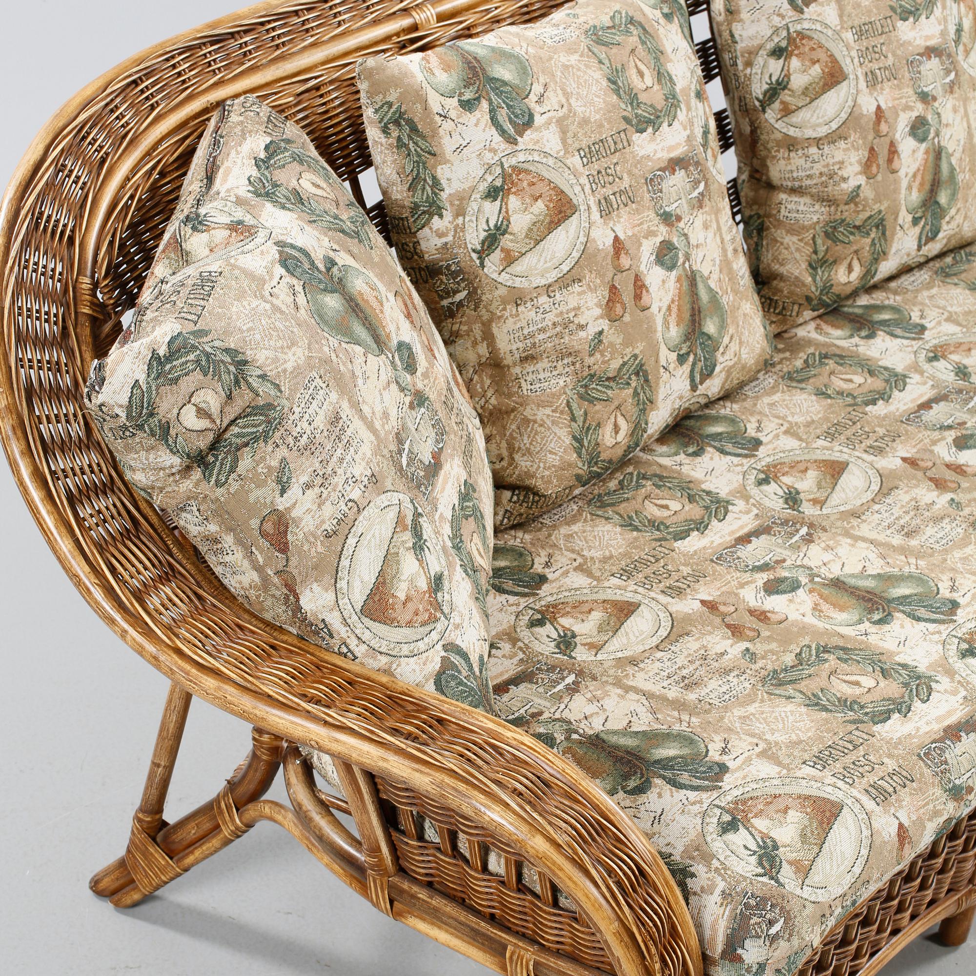 Four rattan furnitures from the second half of the 20th century.
