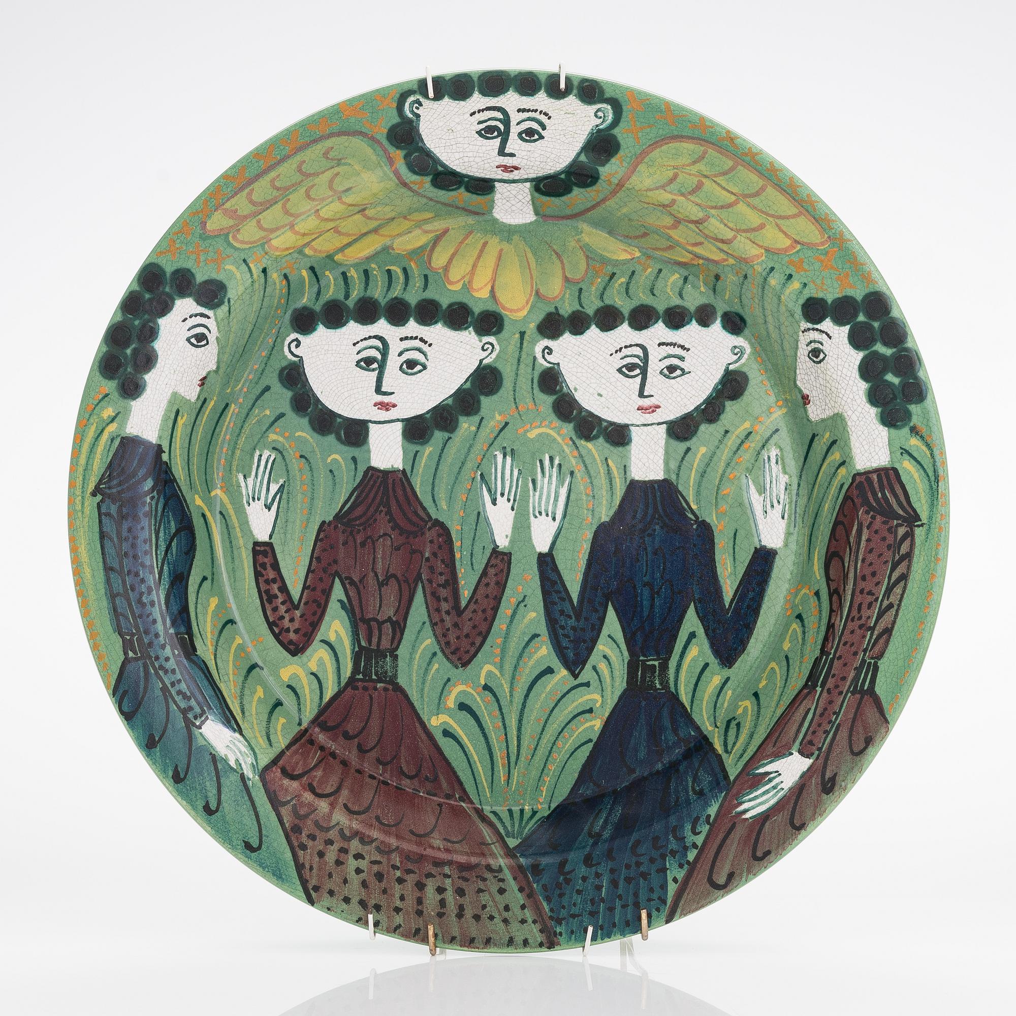Birger Kaipiainen, a decorative ceramic plate signed Kaipiainen.