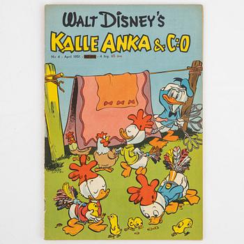 Serietidningar, "Kalle Anka & Co", 12 st, komplett årgång 1951.