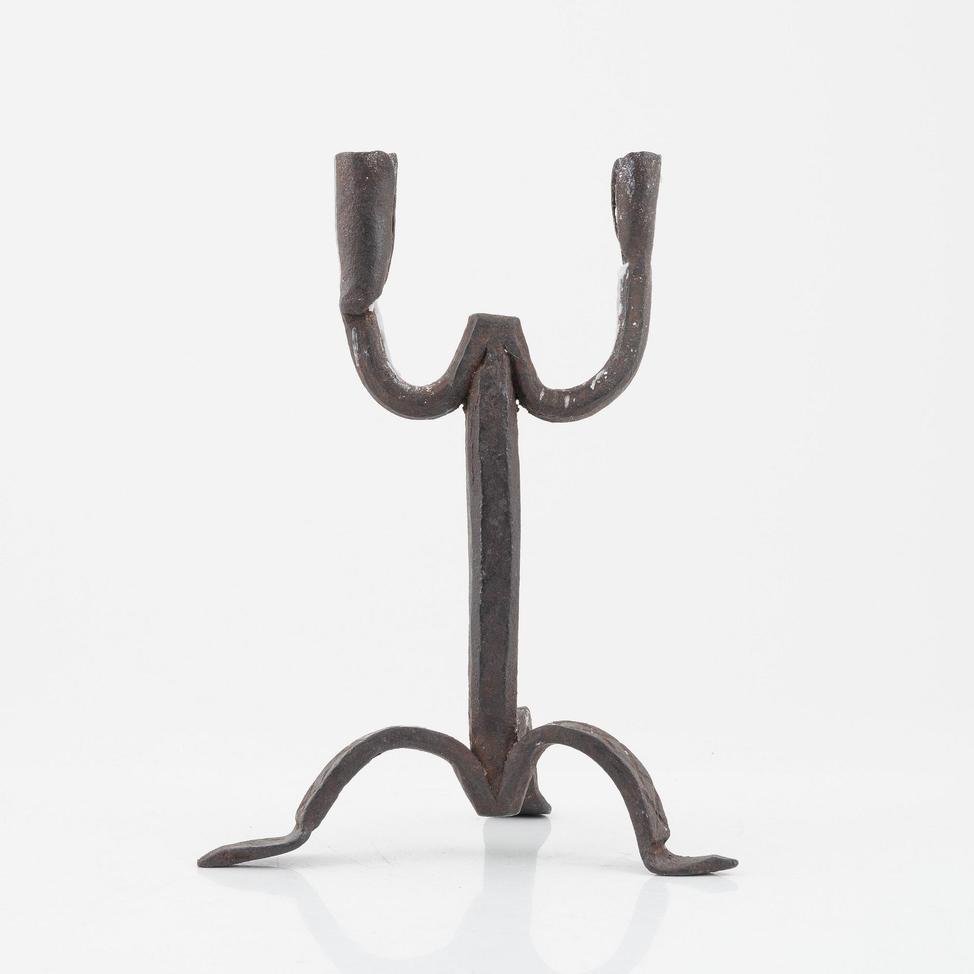 Ljusstake, smidesjärn, allmoge, 18/1900-tal.