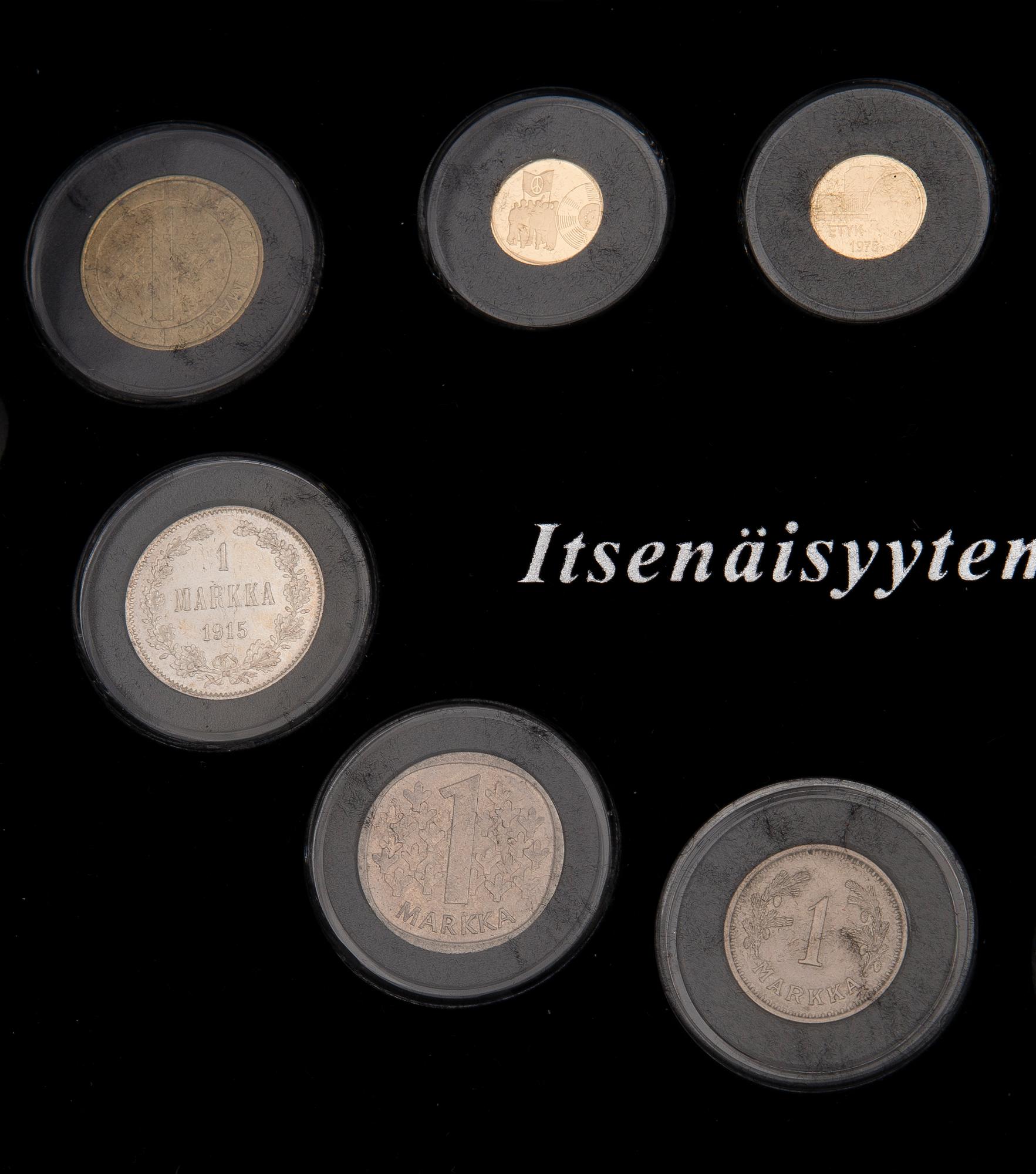 A 1900-2000s Finnish coin collection, partly gold.