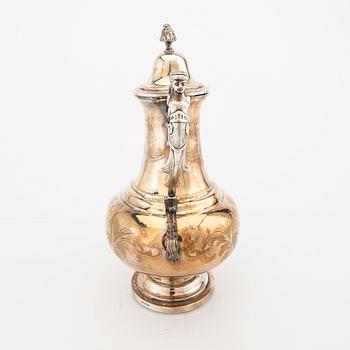 A Swedish 19th century silver coffee pot mark of C Winnerstrand Stockholm weight 1420 grams.