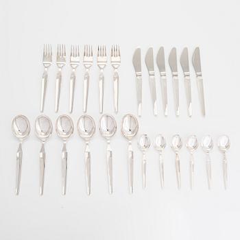 A 24-piece sterling silver cutlery set, 'Diplomat', Kultateollisuus Turku 1978.