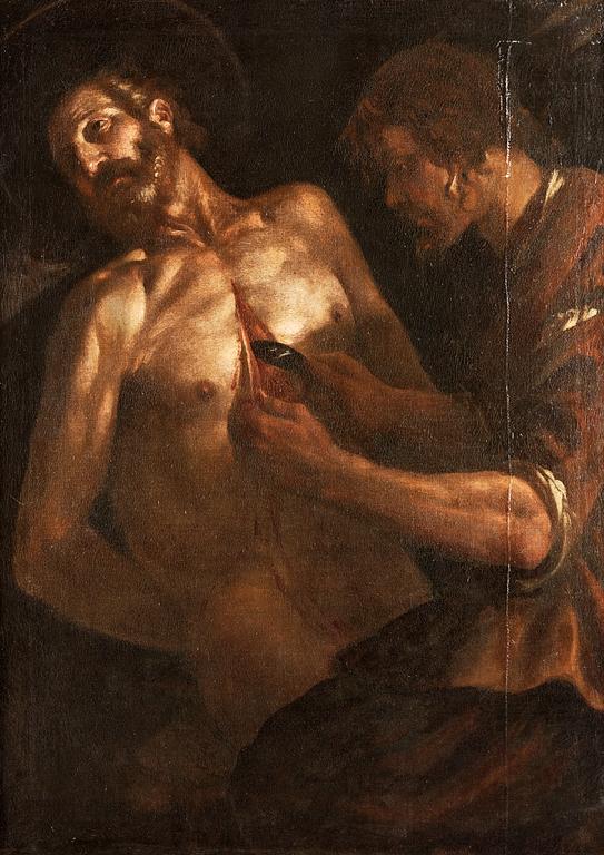 Caravaggio (Michelangelo Merisi da Caravaggio) Follower of, The martyrdom of St Bartolomeo.