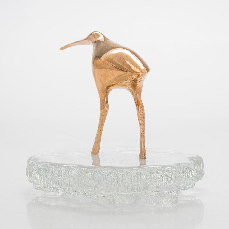 Tapio Wirkkala, skulptur, "Beckasin", stämplad Kultakeskus Oy Made in Finland Design: Tapio Wirkkala TW.