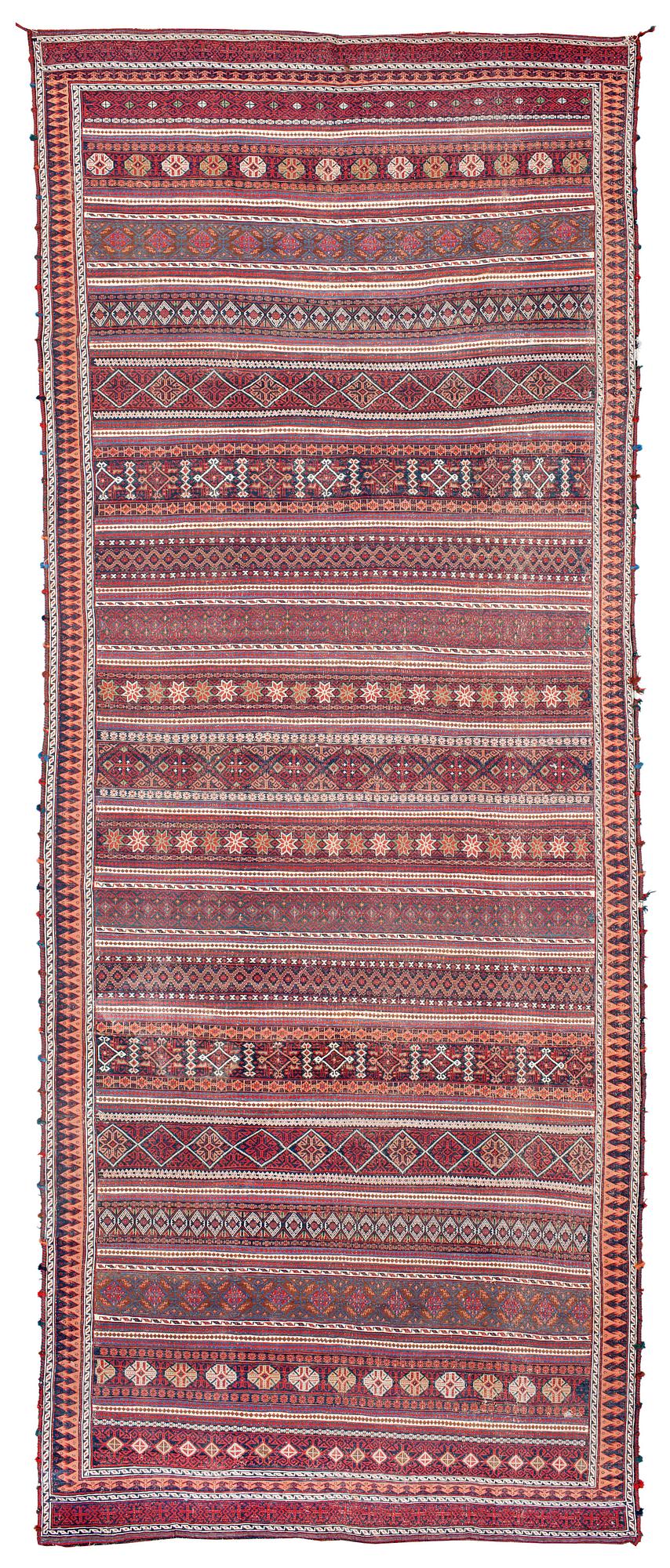 SEMI-ANTIQUE JAMSHIDI FLAT WEAVE.