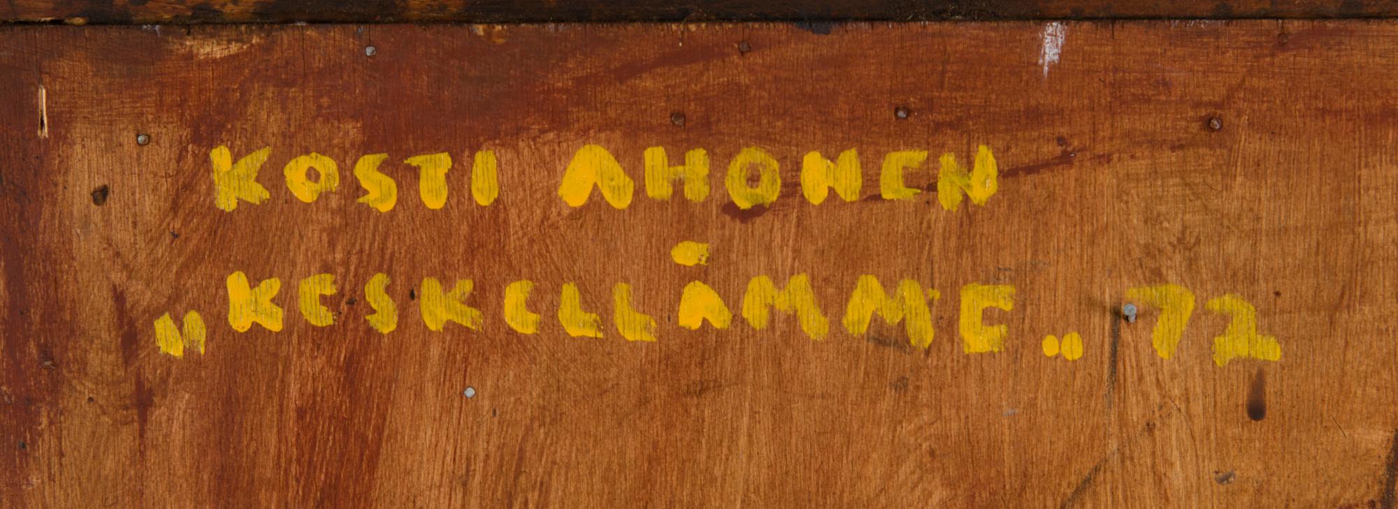KOSTI AHONEN, wood relief, signed and dated -72.