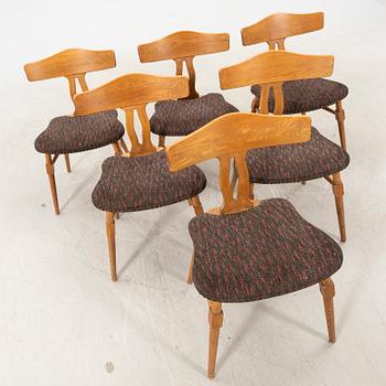 Chairs 1950/60s 6 pcs possibly Henning Kjaernulf Denmark.