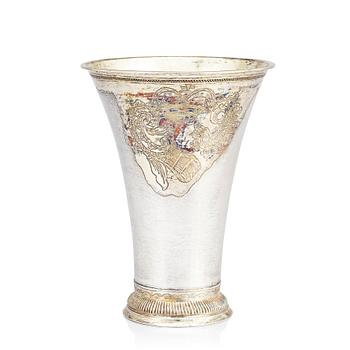 A Swedish 18th century parcel-gilt silver beaker, mark of Petter Gillberg, Varberg 1791.