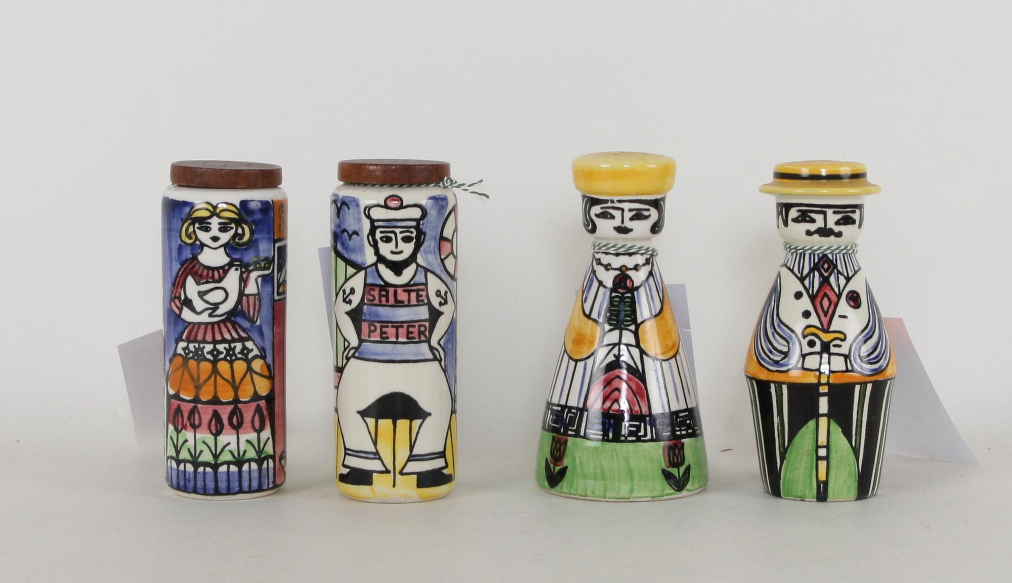 KRYDDRUSKOR, 4 delar sk. ströare. Flintgods, "Familjen Pepparsson", JIE Gantofta.
