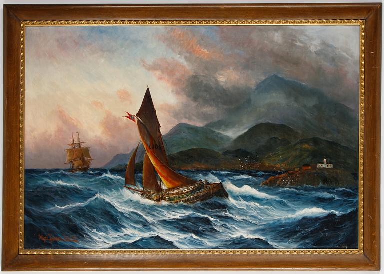 Alfred Jensen, olja på duk, signerad och daterad 1904.