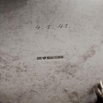 KAFFESERVIS, 3 delar, silver, Suomen Kultaseppä, Åbo, Finland, 1938-1939. Vikt ca 1315 g.