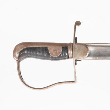 A Swedish sarbre m/1831 and cutlass for the swedish army, m/1856.