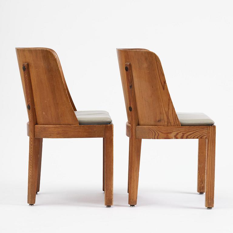 Axel Einar Hjorth, a pair of stained pine "Lovö" armchairs, Nordiska Kompaniet, Sweden, 1930s.