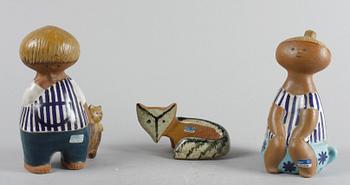 FIGURIN, 3 st. Stengods, Lisa Larson Gustavsberg.