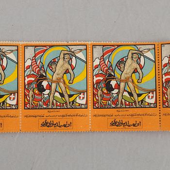 Olle Hjortzberg, efter, samling frimärken/brevmärken, ca 180 st, Olympiska Spelen Stockholm 1912.