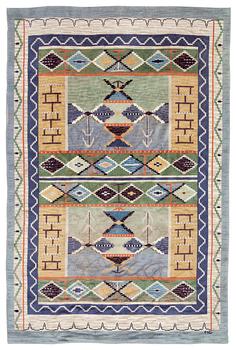 795A. CARPET. Flossa (knotted pile). 312 x 205,5 cm. Signed MG (Märtha Gahn).