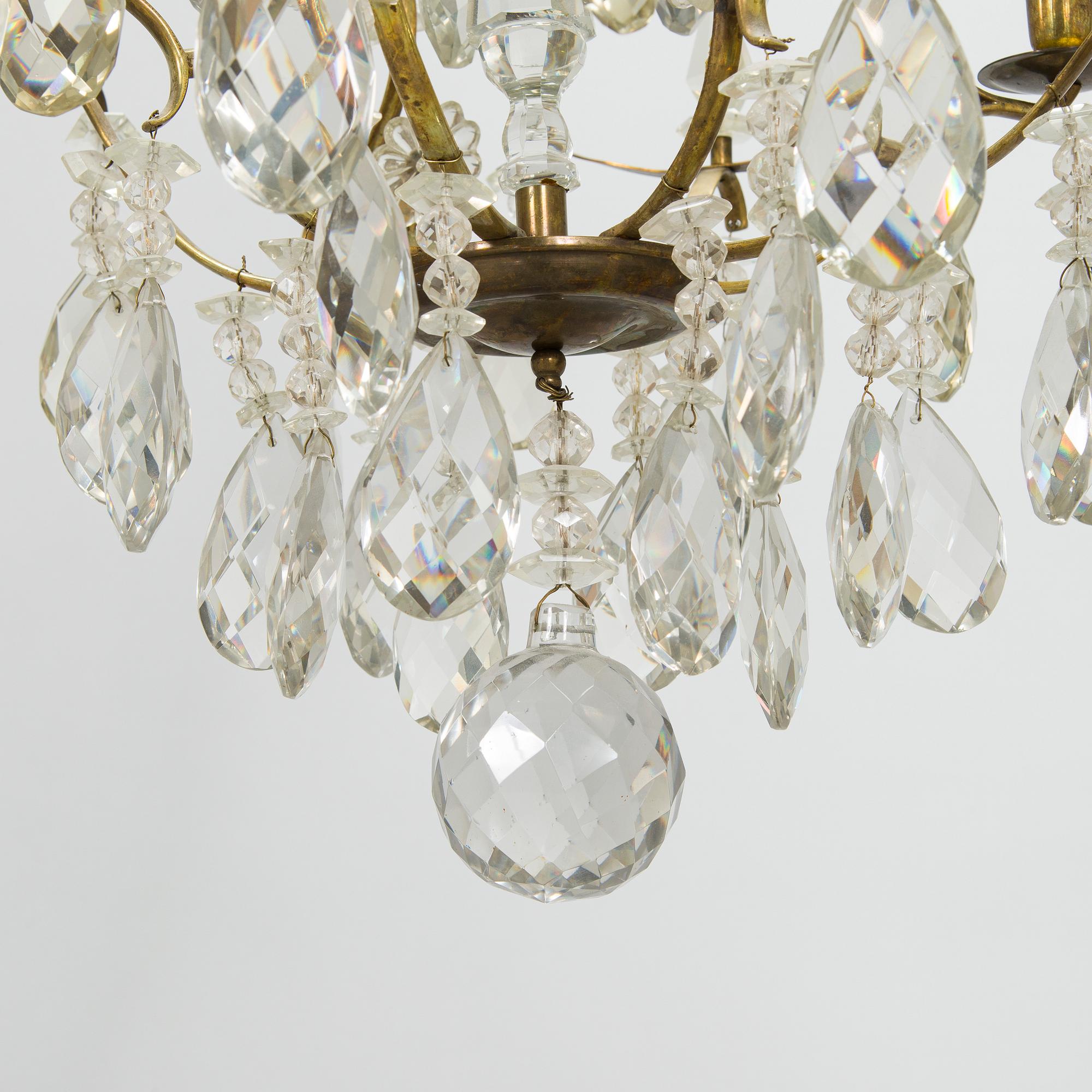 A Rococo style chandelier, first half of the 20th century.