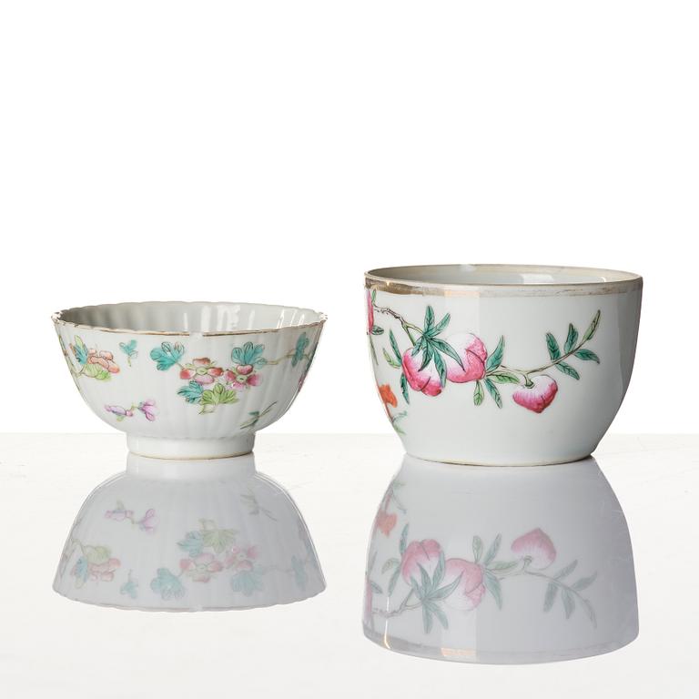 Parti, sex delar, porslin. Sen Qingdynasti/tidigt 1900-tal.