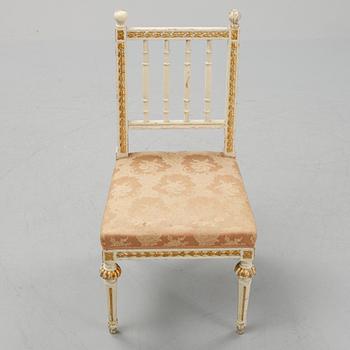 four gustavian style chairs from the second half of the 19th century.