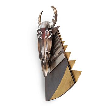 Mats Jonasson, skulptur, glas, "Tjur", Målerås, numrerad 1/9, signerad.