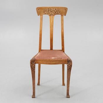 An Art Nouveau desk and chair, early 20th century.