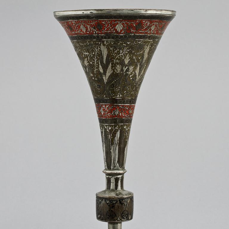 BÄGARE, 2 st, förtent mässing, troligen Ryssland, 1800-tal.