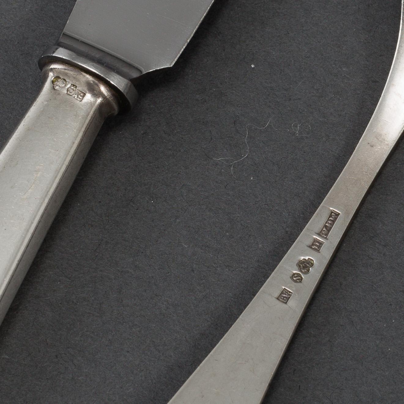 KG MARKSTRÖMS, 12+12 psc silver cutlery, model 'Snäck'. Stockholm, some 1950.