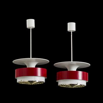 A pair of ceiling lights by Hans-Agne Jakobsson.