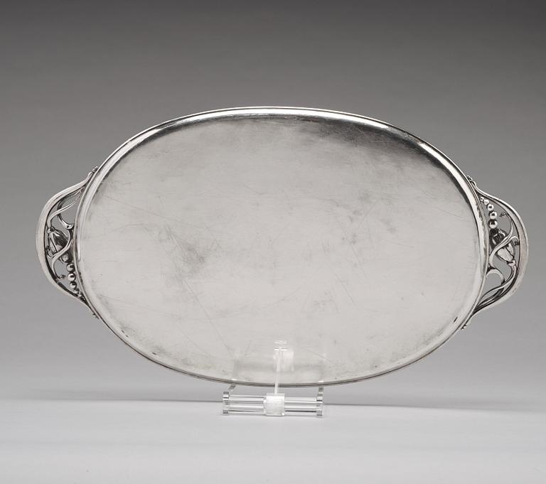 Georg Jensen, a sterling silver "Blossom" tray, Copenhagen 1920-30's, design nr 2E.