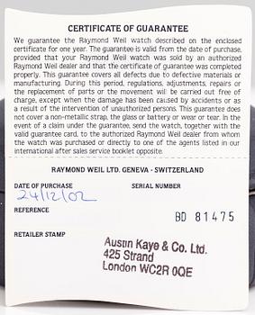 Raymond Weil, Parsifal, armbandsur, 19 x 22 mm.