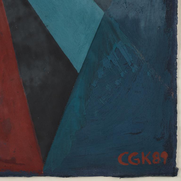 C Göran Karlsson, tempera on paper, signed and dated -89.