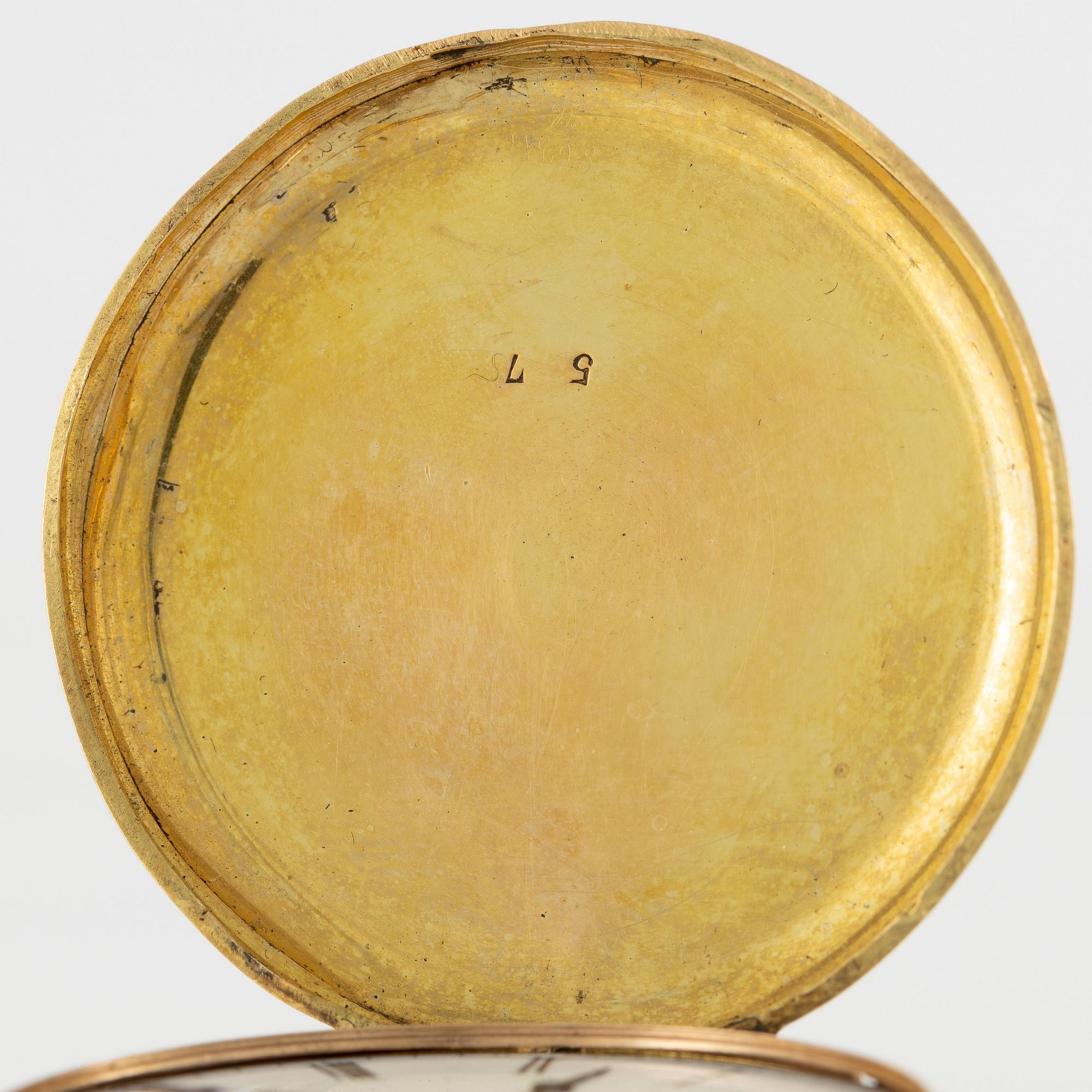 Ladie's pocket watch, hunter, 37 mm.