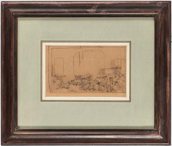 CARL FREDRIK HILL, indian ink on paper, unsigned.