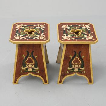 A pair of early 20th century stools.