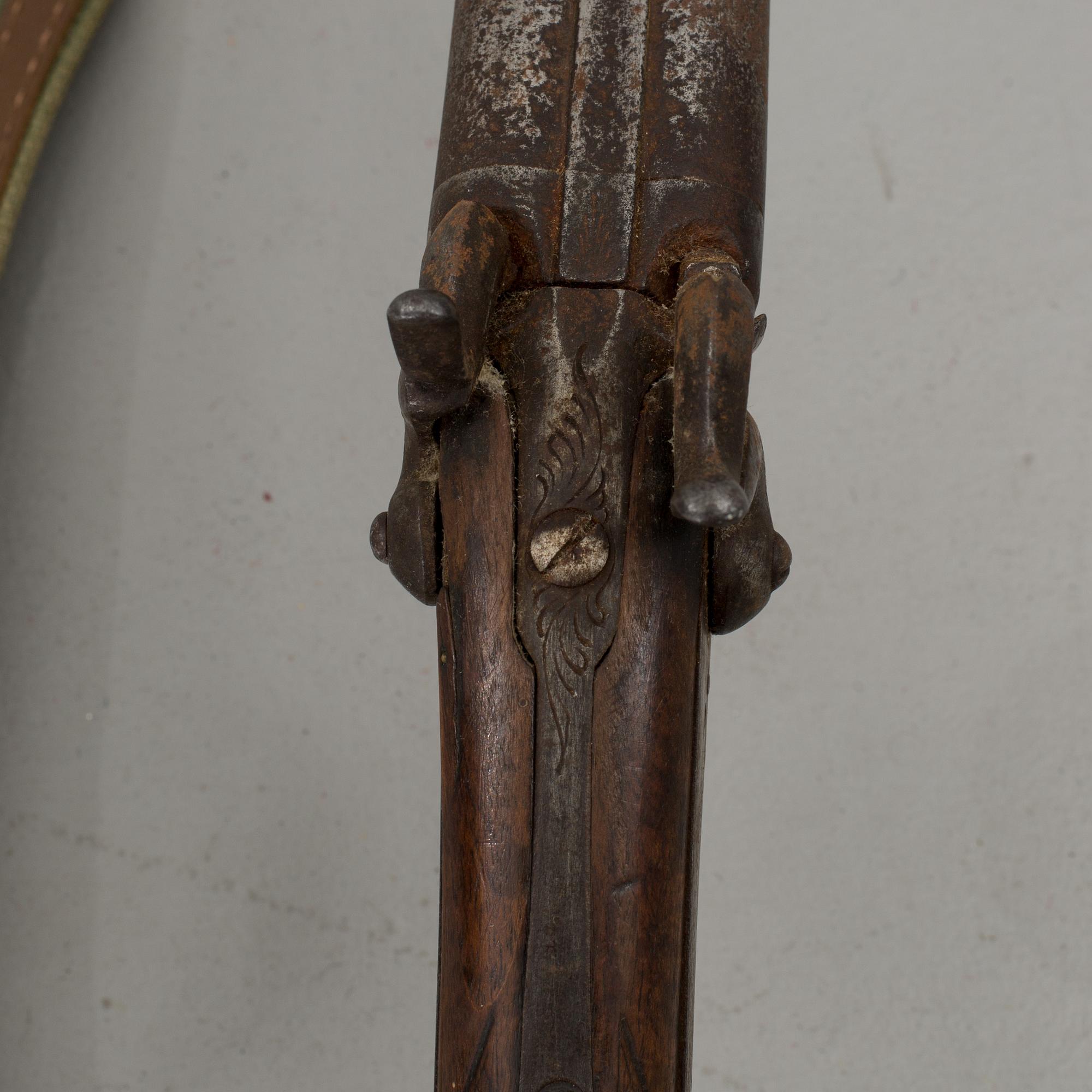 A PERCUSSION LOCK RIFLE, 19th century.