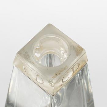 Three glass flacons, including one Vicke Lindstrand, Orrefors.