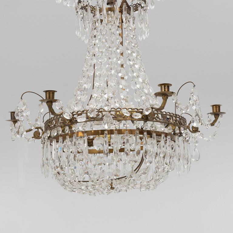 A Gustavian style chandelier, mid-20th century.