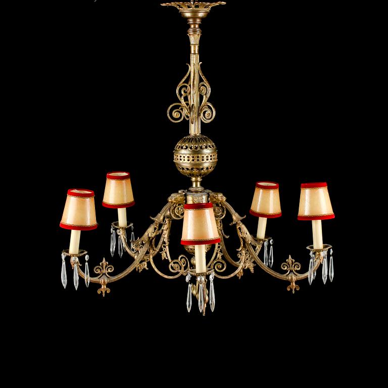 TAKLAMPA, omkring sekelskiftet 1800/1900, höjd 90 cm.